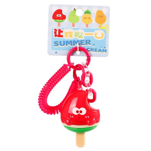Cartoon Keychain Set Soft Touch Fruit Pendant Key Ring for Kids Party Favors