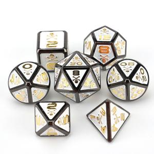 7 Skeleton Dice, Multi Faced Digital Color DND Board Game, Dragon and Dungeon