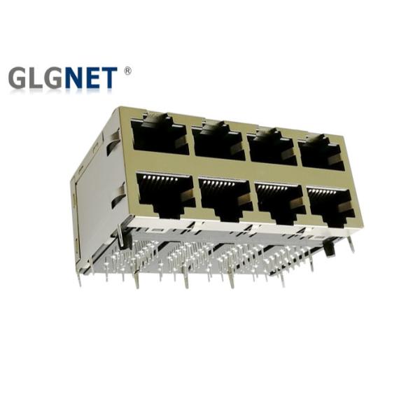 Quality Magnetic RJ45 Connector 2 x 4 Stacked RJ45 Modular Jack 1000 Base T with POE Function wholesale