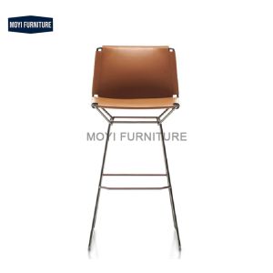 Cheap Sling Saddle-Leather Bar Stool (Stainless Steel Frame) for sale