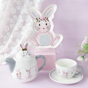 Creative Cute Rabbit Ceramic Tableware Set Embossed Craft For Home Easter