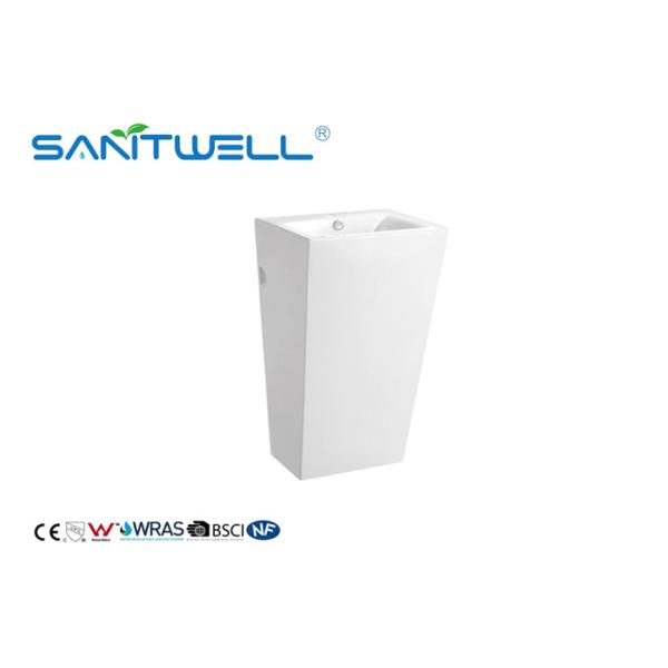 Rectangular China Supplier White Bathroom Ceramic Basin With Pedestal White