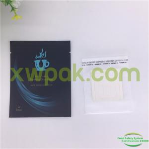 China Round Corners Drip Coffee Filter Bags Aluminum Foil Laminated Mylar 3 Side Seal on sale