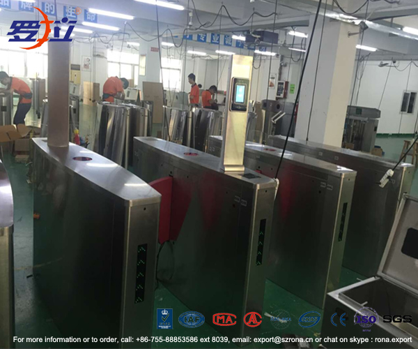 Fingerprint Flap Barrier Turnstile Half Height Security 304 Stainless Steel