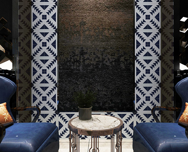 8 " X 8 " Patterned Ceramic Tile Anti - Acid And Alkali High Rigidity