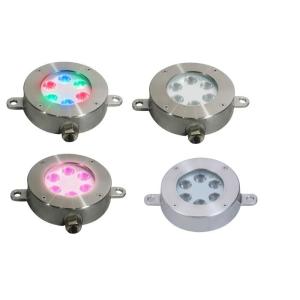 Φ115mm RGB 3in1 304 Stainless Steel 18W LED Underwater Lights With SS Support