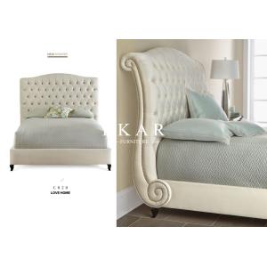China High Headboard Cream Boxspring Princess Bed on sale