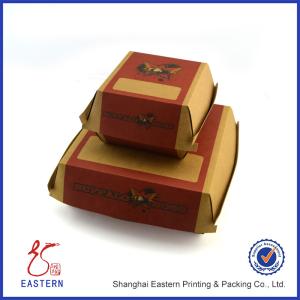 Customized Size 350gsm Kraft Cardboard Packaging Boxes For Hamburger