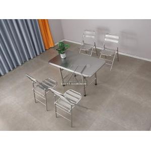 Polished Furniture Aluminium Profiles Rectangular Folding Aluminum Table Chairs