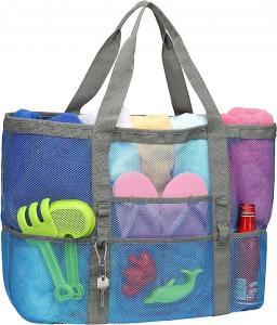China Oversized Embroidery Extra Large Waterproof Beach Bag With Zipper on sale