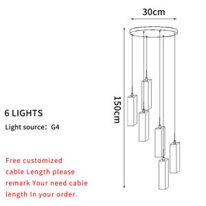LED Pendant Light Staircase Crystal Chandelier Hanging Lamp Spirl hanging