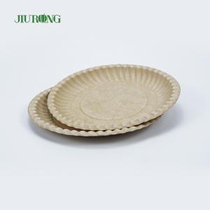 Recyclable Biodegradable Sugarcane Food Container Eco Friendly Round Plate 258mm