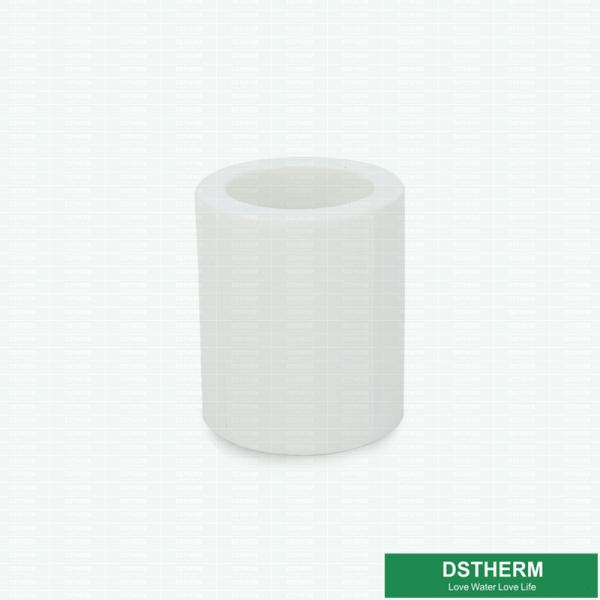 Quality Round Head Code White PPR Plastic Water Pipe Fittings Coupler With Smooth Surface wholesale