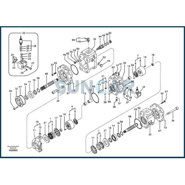VOE14554723 SA8148-15050 Sealing Kit For SUNCARSUNCARVOLVO Main Pump EC290B EC290C
