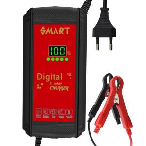 12V/24V 10A Quick Charging Car Battery and Motorcycle Charger with Intelligent