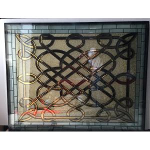 Custom Glass Door Inserts Large Triple Glazed Antique Leaded Glass Transom Windows Classic Pattern