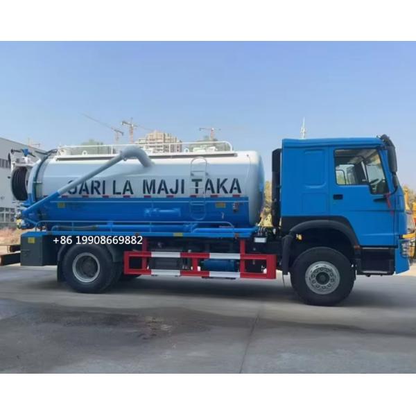 HOWO 4x2 Driver 10000L Sewage Suction Truck with Vacuum Pump for Sucking Waste Water Vacuum Sewer Tanker Suction Truck