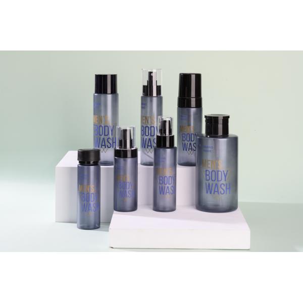 Quality 500ml Plastic Shampoo Bottles With Pump Cap Blue Frosted Matt Printing wholesale