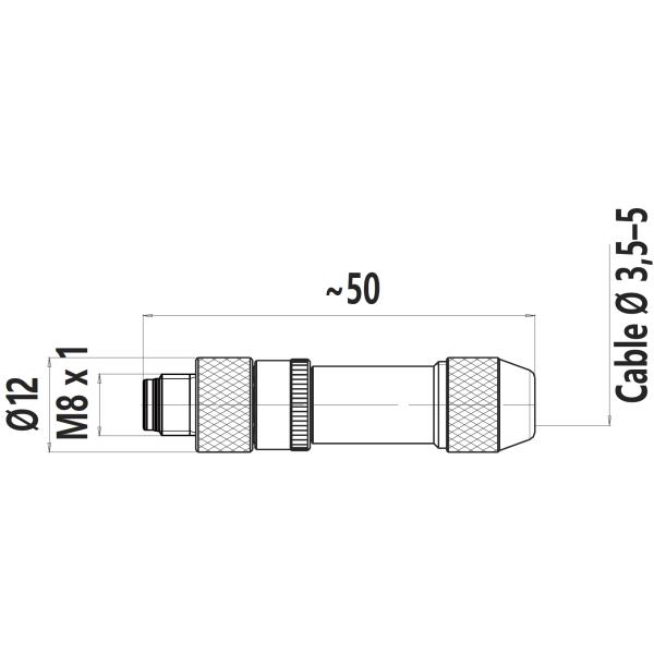 M8 Female Field-Wireable Connector 4 Pin Straight IP67