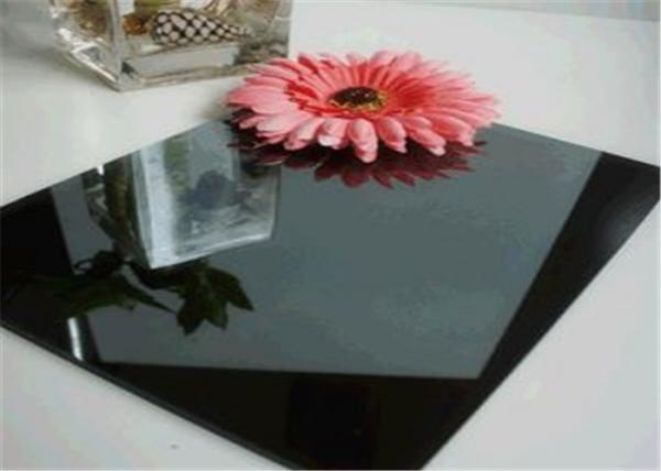Black Tinted Float Glass Panels Flat / Smooth Surface For Architectural Facades