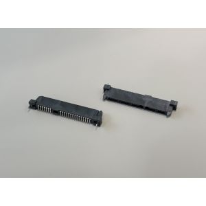 SATA 22Pin PCB Connector 1.27mm Pitch Right Angle Socket, Gold-Plated Contacts,