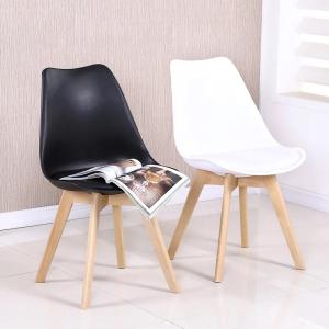 Yellow Upholstered Leather Dining Chairs PP Plastic Modern Dining Chairs With