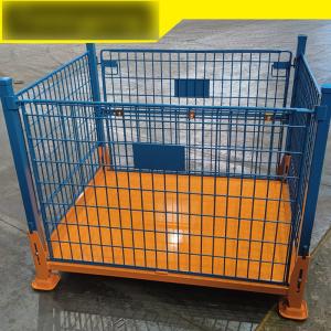 2-4 Layers and Blue Wire Mesh Pallet Cage with Move Structure