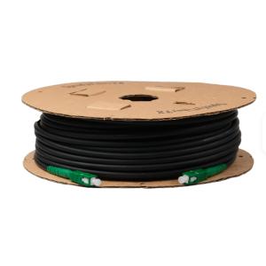 China FTTH Preterminated Outdoor 4.8mm 1F Ruggedized Drop Cable G657A2 SC/APC-SC/APC Black LSZH on sale