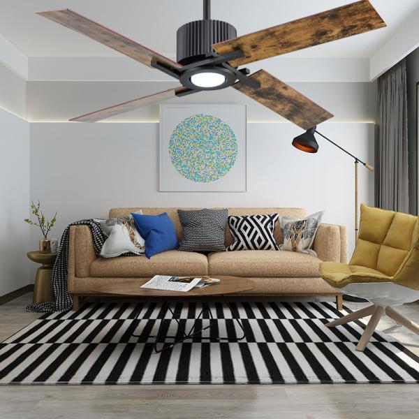 Retro American Ceiling Fans Brown Plywood 52 Ceiling Fan Light