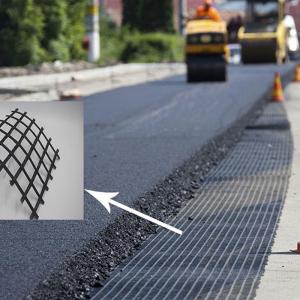High Tensile Strength Fiberglass Geogrid For Asphalt Reinforcement Pavement