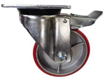 Quality Europe Industrial Swivel PU Castor With Brake 500kg wholesale