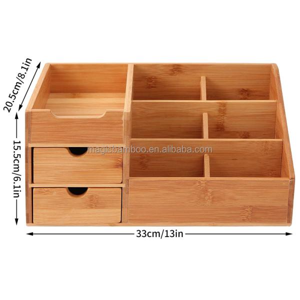 Living Room Jewelry Storage Cabinet Dressing Table Top Bamboo Cosmetics Display Table