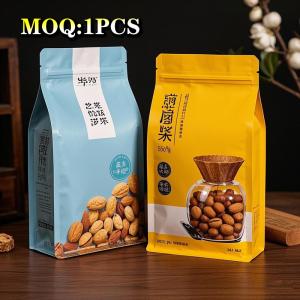 China Custom 250g 500g 1kg Flat Bottom Resealable Digital/Gravure Printing Aluminum Foil Coffee Bag With Zip And Valve on sale