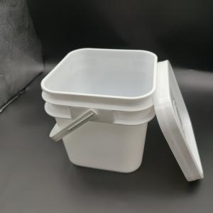 Cheap 100% PP 2L 3L 5L 10L Square Shaped Plastic Bucket Anti Fall Screen Printing for sale