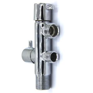 Cheap Full copper-zinc alloy handle with one in and two out multi-function three-way angle valve washing machine faucet for sale