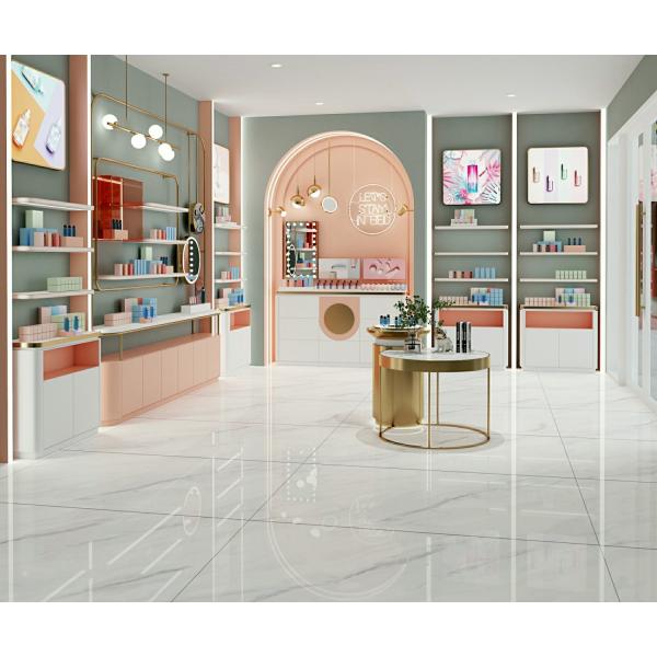 White Polished Glazed Porcelain Tile 900x1800mm Non-Slip Floor