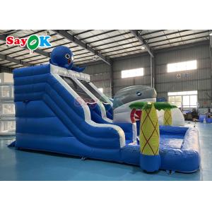 Amusement Park Inflatable Slide With Pool 19.7ft Giant Inflatable Shark Water