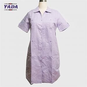 China Casual purple short sleeve blouse supplier casual dresses cheap elegant women dress women's clothing manufacturer for sale on sale