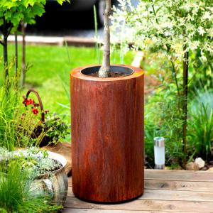 Flower Rusty Finish Round Corten Steel Planters For Garden