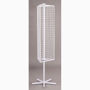 3 Sides Wire Grid Spinner Display Floor Stand With Triangle Shaped Grid Panel