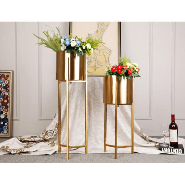 Luxury vase gold metal decorative flower vase with metal stand perfects for wedding decor