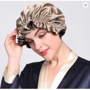 43cm Adjustable Woven 100 Mulberry Silk Bonnet Sleep Cap Striped