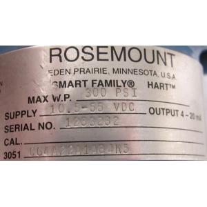 ROSEMOUNT 3051CG4A22A1AB4K5 Pressure Transmitter 300PSI 10.5-55V-DC