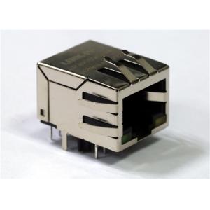 POE + Rj45 10/100Base-T 802.3at EMI suppression LED Tab-down R/A Connector with