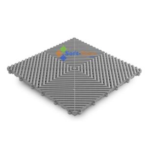 Cheap Light Gray PP Interlocking Floor Tile 400*400mm For Use In Garages Workshop for sale