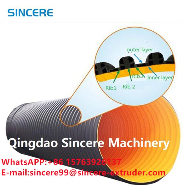 Reinforced HDPE Spiral Pipe Extrusion Line Winding Corrugated Pipe Machine