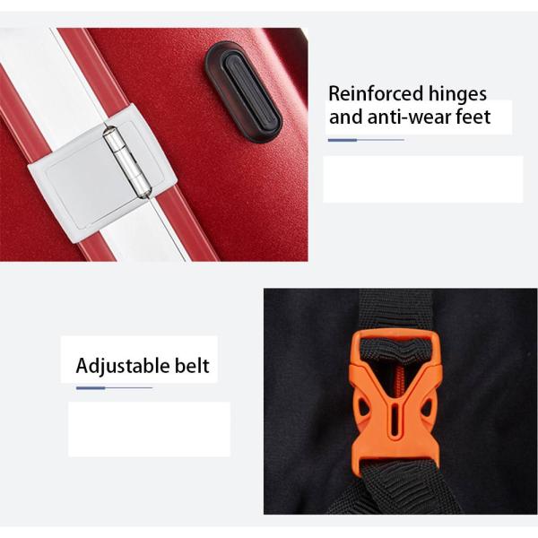 Zipper Closure Luxury 20-inch Aluminum Business Suitcase with Spinner Caster Scratch-resistant Lightweight PC Modern Style Carry-on Luggage