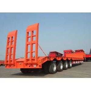 Steel 3 Axle / 4 Axle Low Bed Trailer Lowbed Semi Trailer 60tons 120ton With