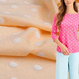Custom 150cm 185gsm Polka Dot Knit Fabric 6% Spandex 47% Cotton 47% Modal