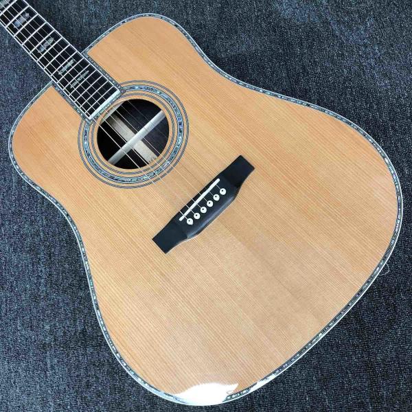 Custom AAAA All Solid Cedar Wood Dreadnought 41" Professional Customized Acoustic Guitar with Tuner Made in Taiwan